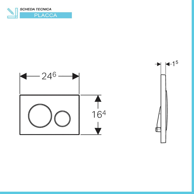 Geberit placca di comando Sigma 20 doppio tasto bianco/cromo