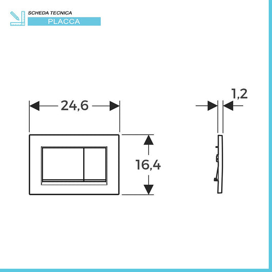 Geberit placca di comando Sigma 30 doppio tasto bianco/cromato lucido