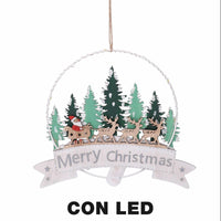 Ghirlanda metallo albero led verde cm 25x0,8x36,5