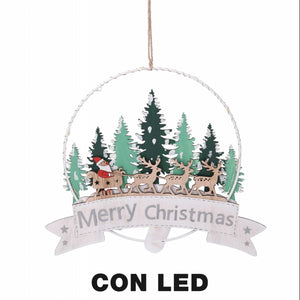 Ghirlanda metallo albero led verde cm 25x0,8x36,5