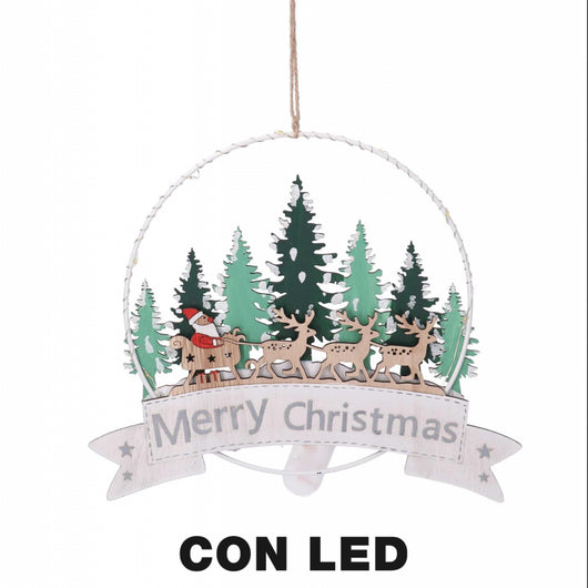 Ghirlanda metallo albero led verde cm 25x0,8x36,5