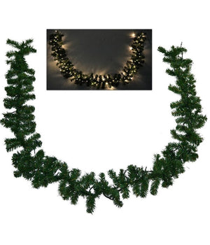 Ghirlanda Natalizia 250cm 200 Punte 100 Luci Led Bianco Caldo Decorazioni Natale         