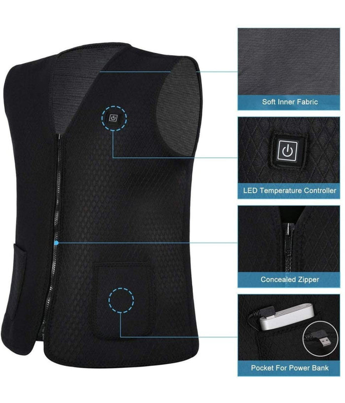 Gilet Giubotto Riscaldante Usb Riscaldato Giacca Termica Unisex Riscaldamento     L    