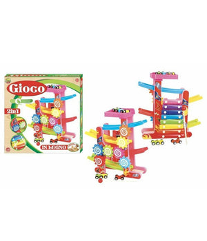 Gioco 2in1 Pista Macchinine Xilifono In Legno Giocattolo Gioco Musicale Bambini         