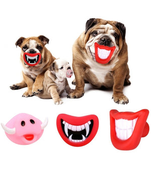 Gioco Da Mordere Per Cani Smile Con Suono In Gomma Naturale Dentiera Per Cani         