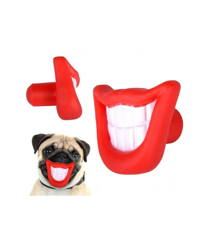 Gioco Da Mordere Per Cani Smile Con Suono In Gomma Naturale Dentiera Per Cani         