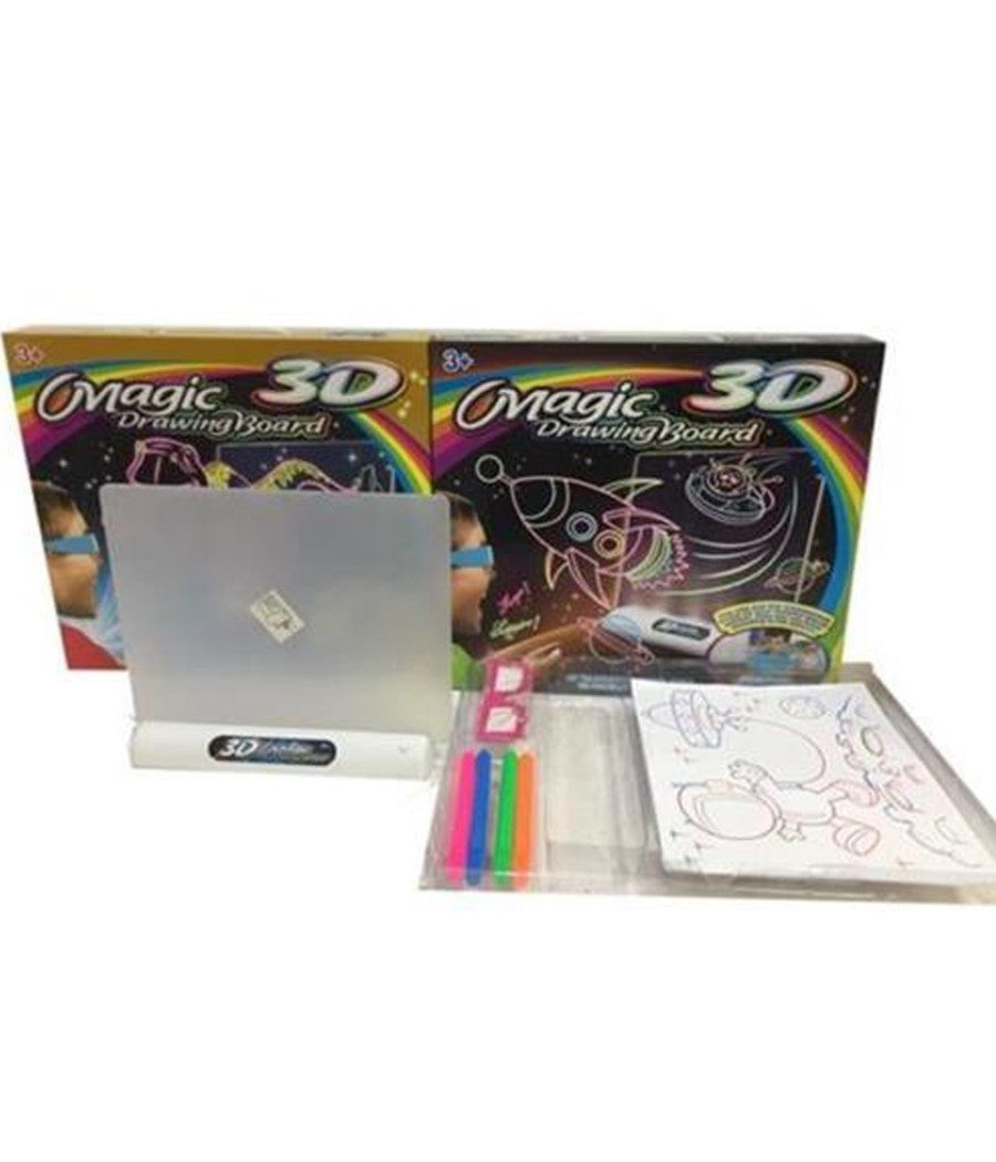 Gioco Educativo Lavagna Magica 3d Con Occhiali E Pennarelli Colorati         