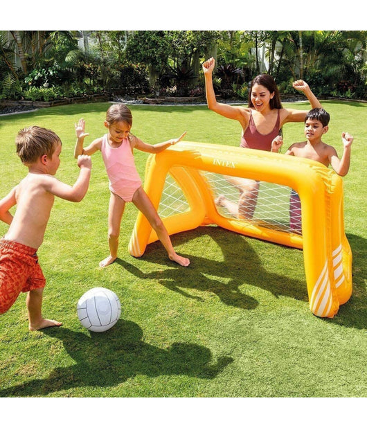 Gioco Porta Pallanuoto Gonfiabile Bambini Piscina 120x89x81 Cm Con Palla 58507         