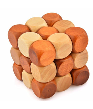 Gioco Puzzle Legno Cubo Rompicapo Antistress Giocattolo Educativo Bambini         