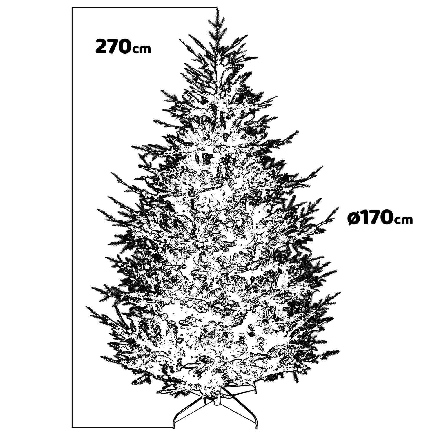 Rockefeller - Albero di Natale effetto realistico in PE e PVC ø170x270H, 4487 rami