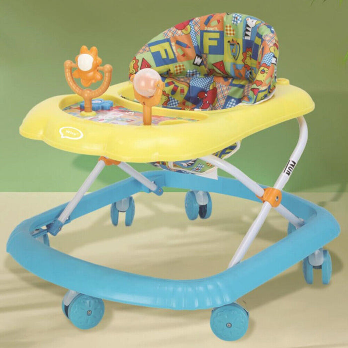 Girello Bambini Wizy Happy per Primi Passi con Chiusura Salvaspazio e console Gioco colore Blu