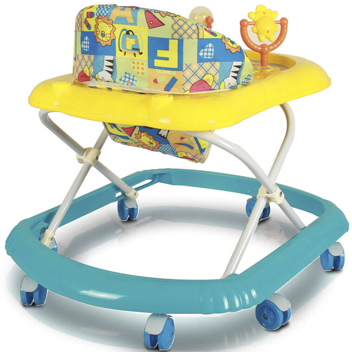 Girello Bambini Wizy Happy per Primi Passi con Chiusura Salvaspazio e console Gioco colore Blu