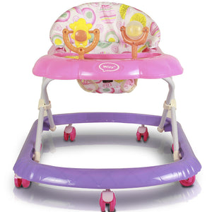 Girello Bambini Wizy Happy per Primi Passi con Chiusura Salvaspazio e console Gioco colore Rosa