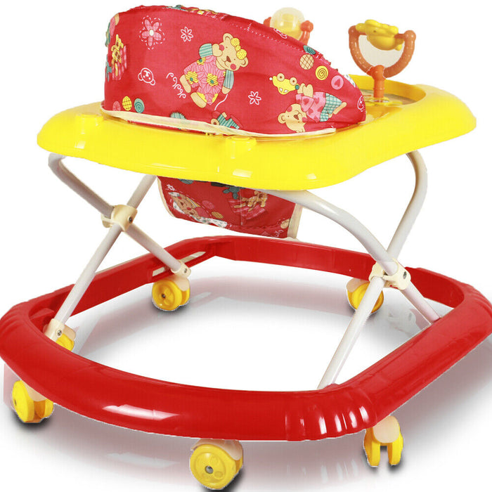 Girello Bambini Wizy Happy per Primi Passi con Chiusura Salvaspazio e console Gioco colore Rosso