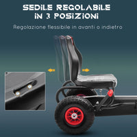 Go-Kart a Pedali per Bambini con Sedile Regolabile Rosso