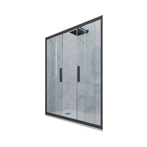 Porta doccia scorrevole 150 CM H 200 Vetro Trasparente Profilo Antracite mod. Glam