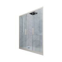 Porta doccia scorrevole 160 CM H 200 Vetro Trasparente Profilo Champagne mod. Glam