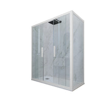 Box doccia 2 ante scorrevoli 90x130 CM H 200 Vetro Trasparente Profilo Bianco Matt mod. Glam Duo