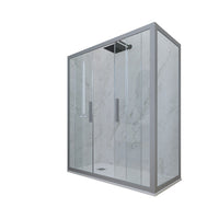 Box doccia 2 ante scorrevoli 90x170 CM H 200 Vetro Trasparente Profilo Silver mod. Glam Duo