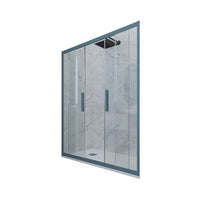 Porta doccia scorrevole 120 CM H 200 Vetro Trasparente Profilo Blu Navy mod. Glam