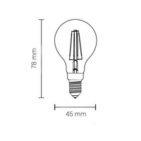 Lampadina led filamento sfera attacco e14 potenza 4 watt temperatura colore lampada 2700k bianco caldo