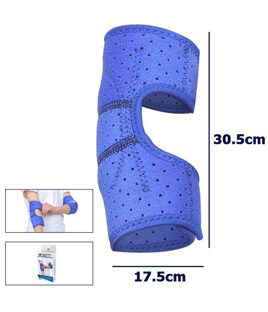 Gomitiera Fascia Elastica Supporto Tutore Per Gomito Anallergico Bambini Blu M         