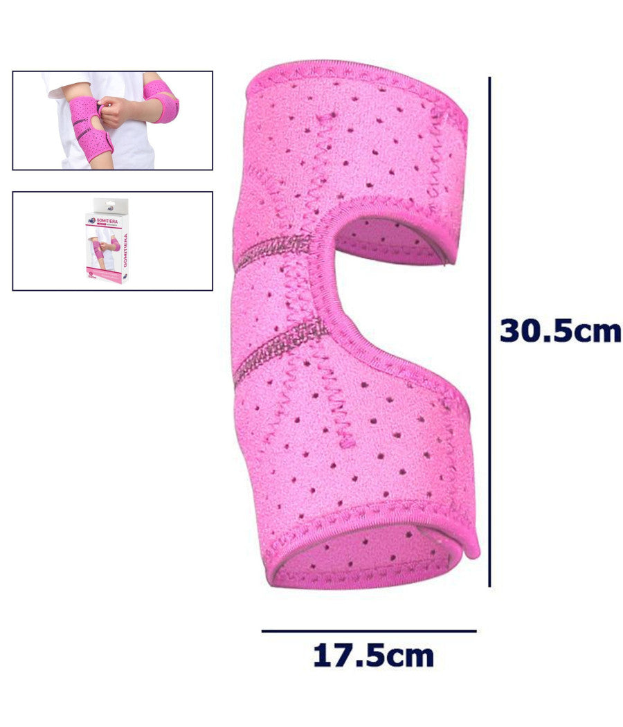 Gomitiera Fascia Elastica Supporto Tutore Per Gomito Anallergico Bambini Rosa M         