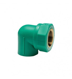 Gomito a 90â° ff con inserto ottone filettato in ppr polipropilene verde cod 80537