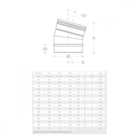 Gomito curva acciaio inox 100mm 5 decimi aisi 304, scegli se  15 gradi