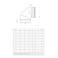 Gomito curva acciaio inox 150mm 5 decimi aisi 304, scegli se  90 gradi