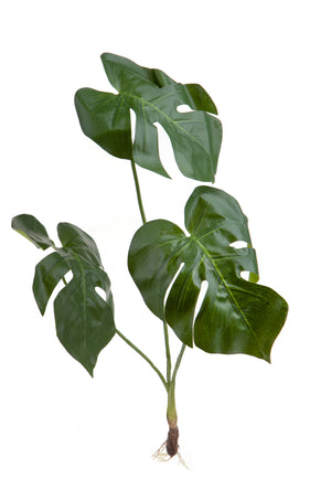 Set 6 Rami Artificiali Monstera con 3 Diramazioni H 65 cm