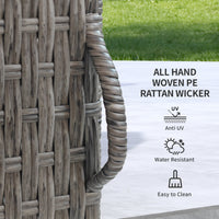 Armadio da Giardino 2 Vani 60x63x120 cm in Rattan PE Grigio