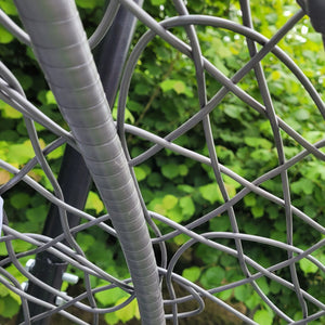 Sedia a Dondolo a Uovo Poltrona Sospesa in Vimini Rattan da Giardino Poltroncina Sedia a Sospensione - Grigio