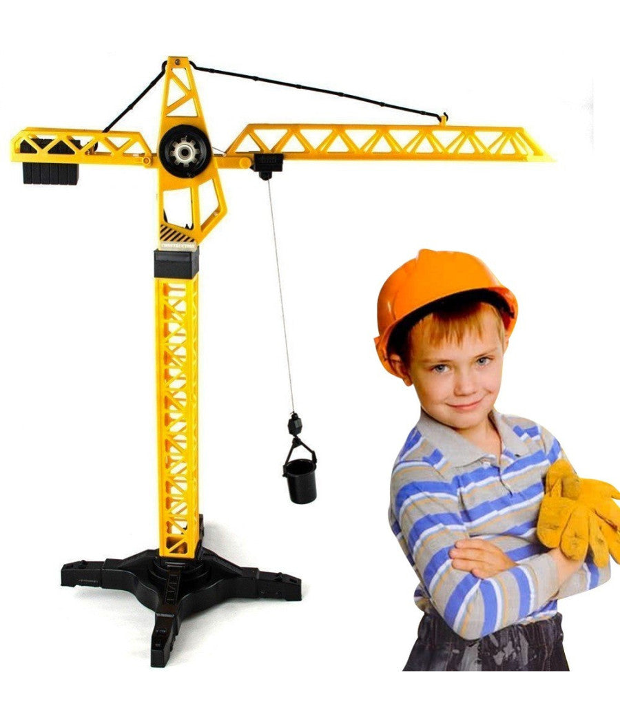 Gru Cantiere Giocattolo Per Bambini Con Rotazione E Sollevamento 57cm         