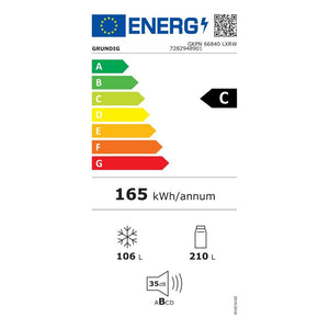 Grundig frigorifero combinato libera installazione Total NO FROST 324 litri Dark Inox GKPN66840LXRW