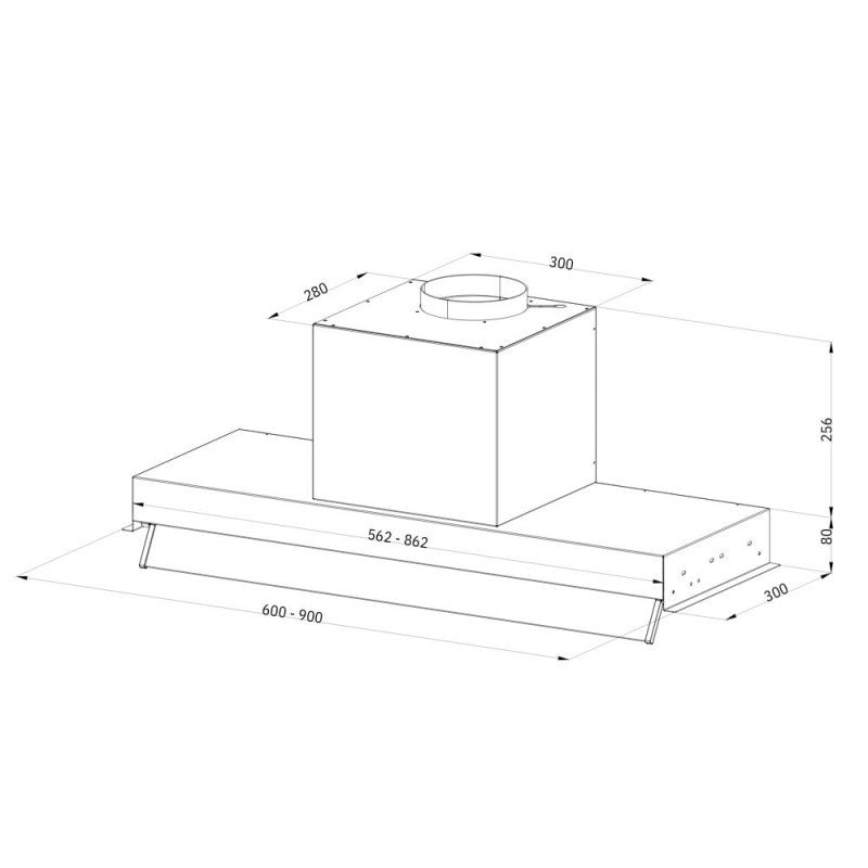 Gruppo cappa sottopensile Kripto60 inox Samet