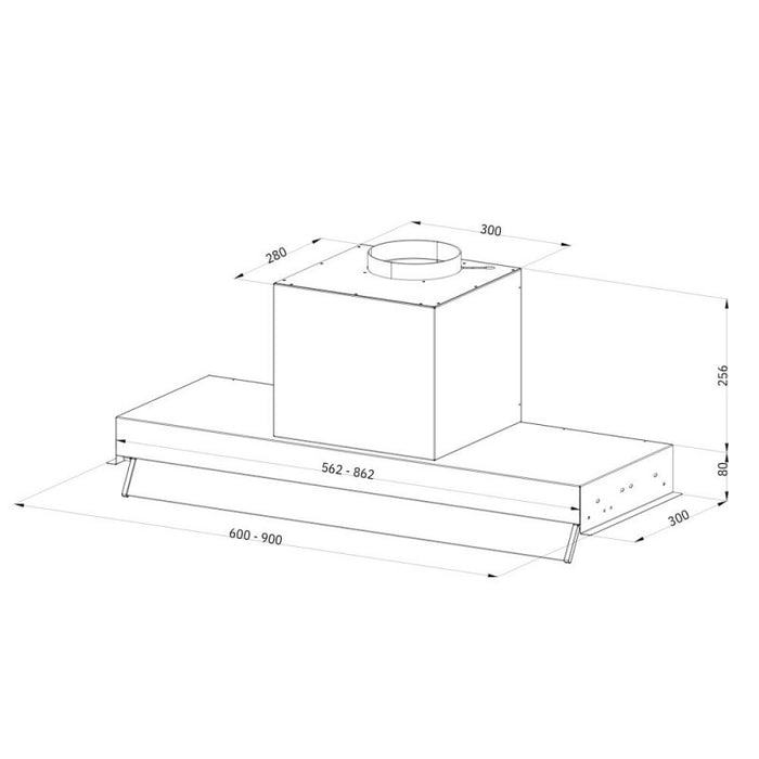 Gruppo cappa sottopensile Kripto60 inox Samet