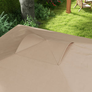 Gazebo da Giardino 3x3 m Pieghevole con Altezza Regolabile e Borsa di Trasporto con Ruote Beige