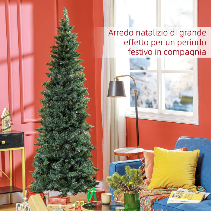 Albero di Natale Artificiale 210 cm 687 Rami Design Alto e Stretto Verde