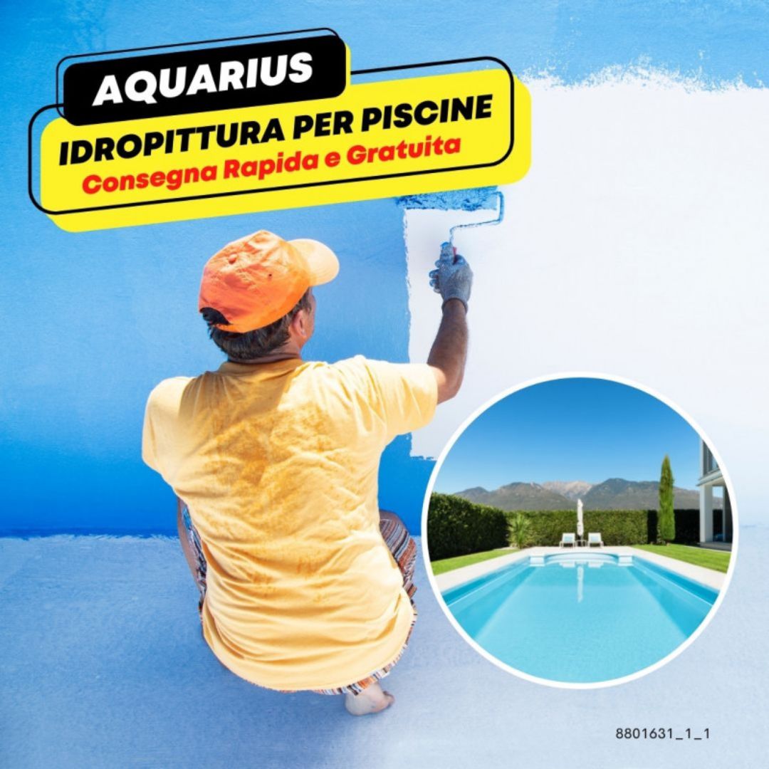 Idropittura acrilica specifica per piscine in cemento aquarius *** tinta celeste, contenuto litri 5, confezione 1