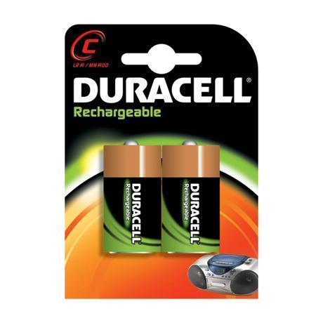 Blister 2 batterie 1/2 torcia duracell nimh ricaricabile hr14