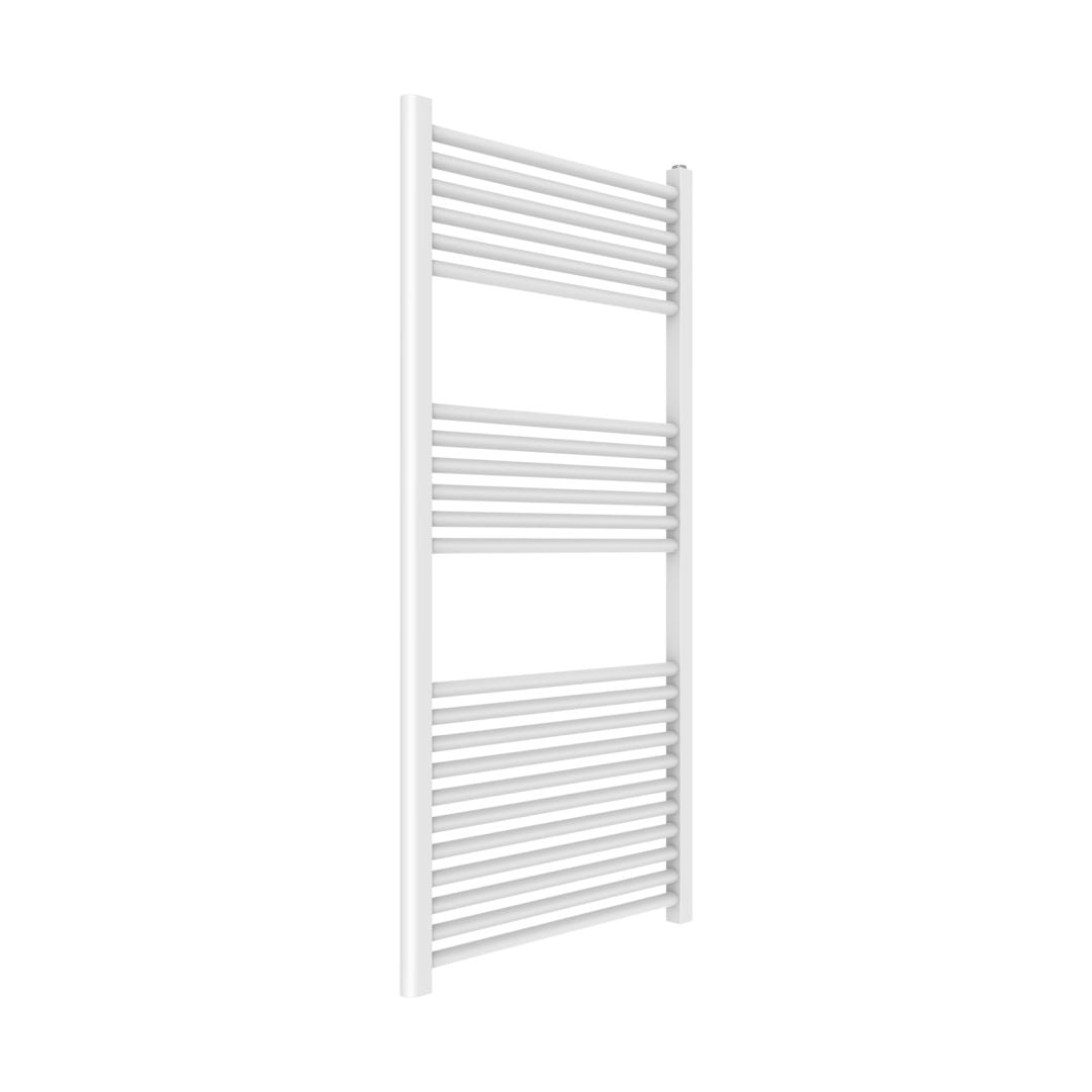 Termoarredo scaldasalviette tubolare tondo acciaio colore bianco opaco *** finitura- bianco opaco, misure h1200xl600x...