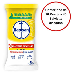 Napisan salviette igienizzanti al limone confezione da 10 pezzi da 40 salviette