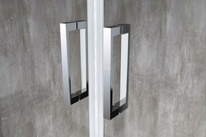 Porta doccia vetro 6 mm con apertura centrale a 4 ante per installazione in nicchia Altezza 190 cm 128-133 REGOLABILE