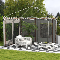 Set 2 Pareti Laterali per Gazebo 3x3m e 3x6m 295x195cm in Tessuto Oxford Grigio