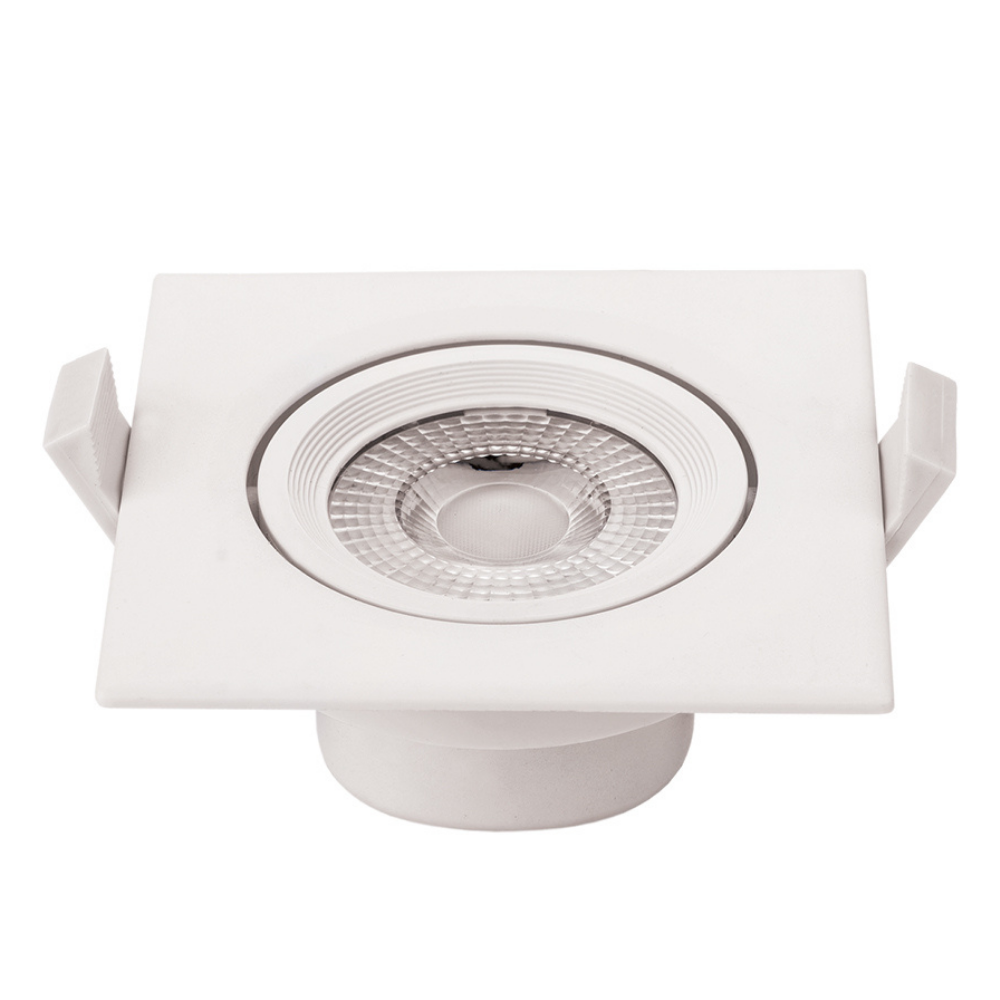 Faretto led incasso orientabile quadro soffitto 7watt driver incluso temperatura 6000k bianco freddo