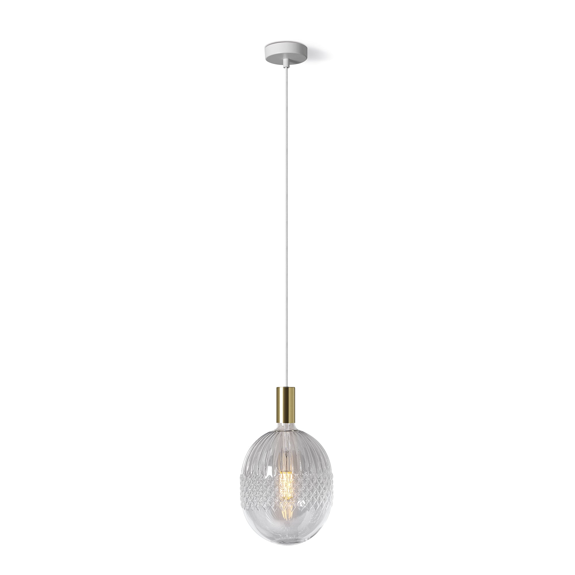 Lampada sospensione ottone trasparente