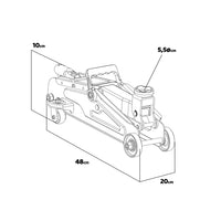 Herk 25 - Cric sollevatore martinetto idraulico per auto, capacità 2,5 t