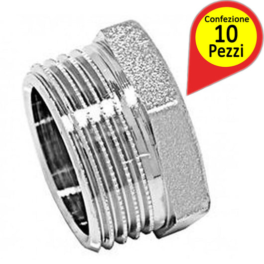 Tappo in ottone cromato maschio 1/2" confezione pezzi 10