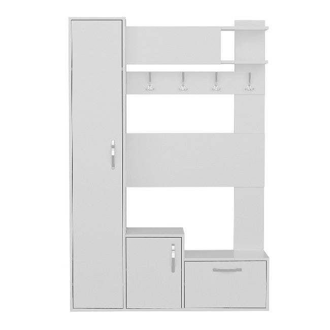 Mobile Ingresso Seina, Bianco, Truciolare Melaminico, 125x35x184 cm, EPIKASA